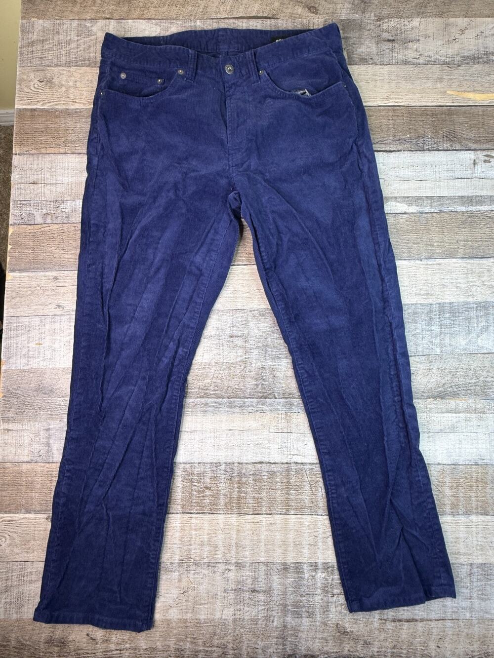 Bonobos Corduroy Pants Mens 33x30 Navy Blue Slim Casual Preppy Stretch Cotton